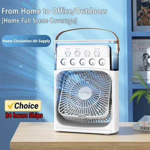 3 In 1 Fan AIr Conditioner Small Air Cooler LED Night Light