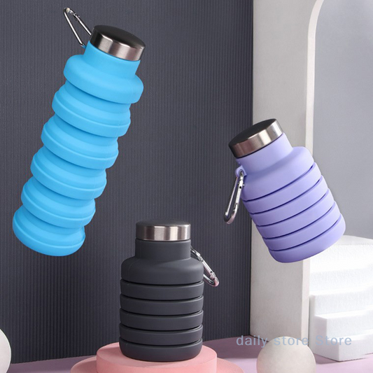 Portable Silicone Water Bottle Folding