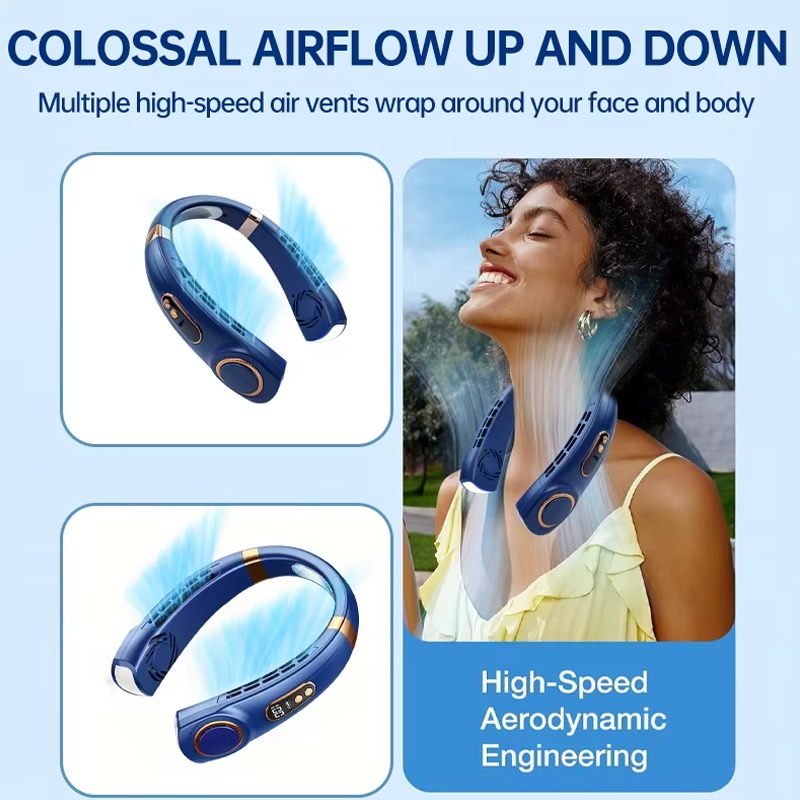 Silent Neck Hanging Fan Type-C Portable Bladeless Mini Rechargeable