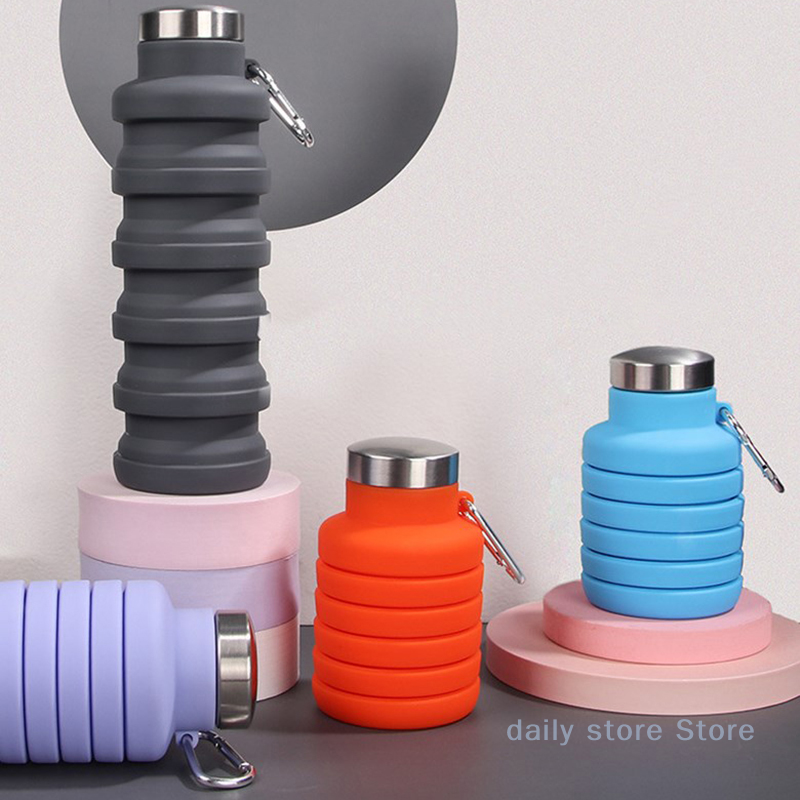 Portable Silicone Water Bottle Folding