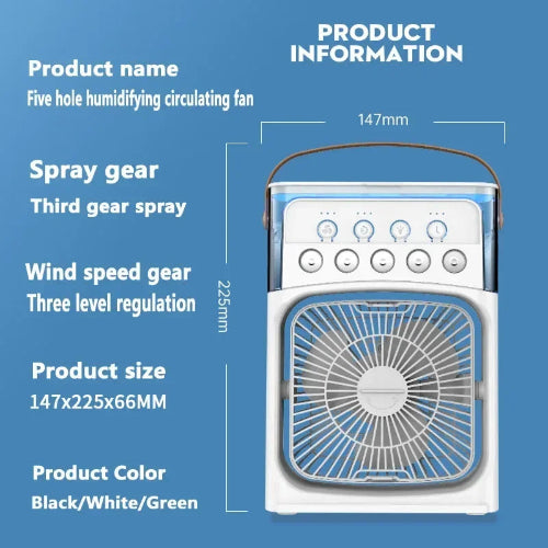 3 In 1 Fan AIr Conditioner Small Air Cooler LED Night Light