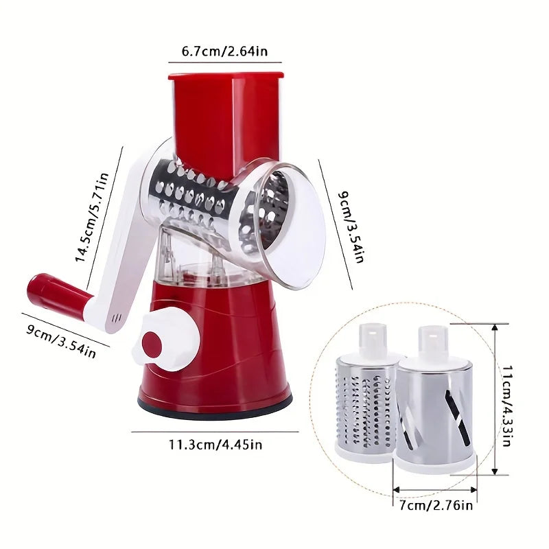 3in1 Vegetable Slicer Multifunctional Rotary Handheld Grater
