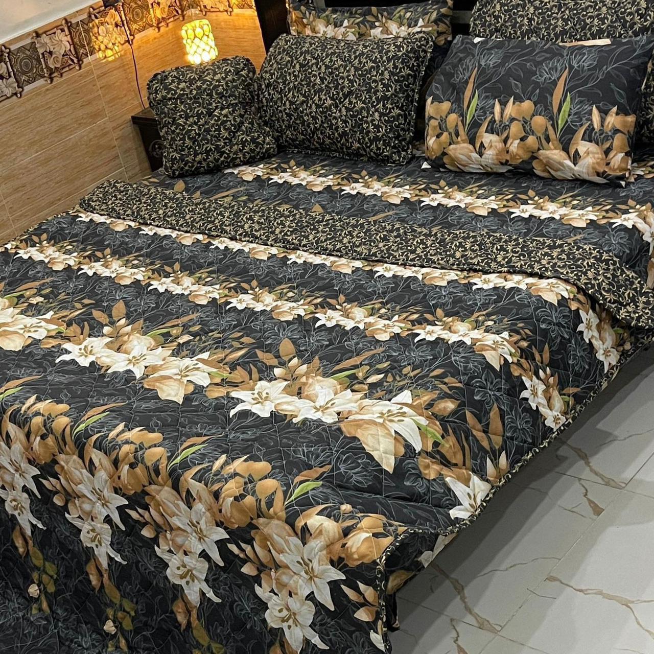 Elegant 7Pcs Printed Comforter Bedding Set – King Size