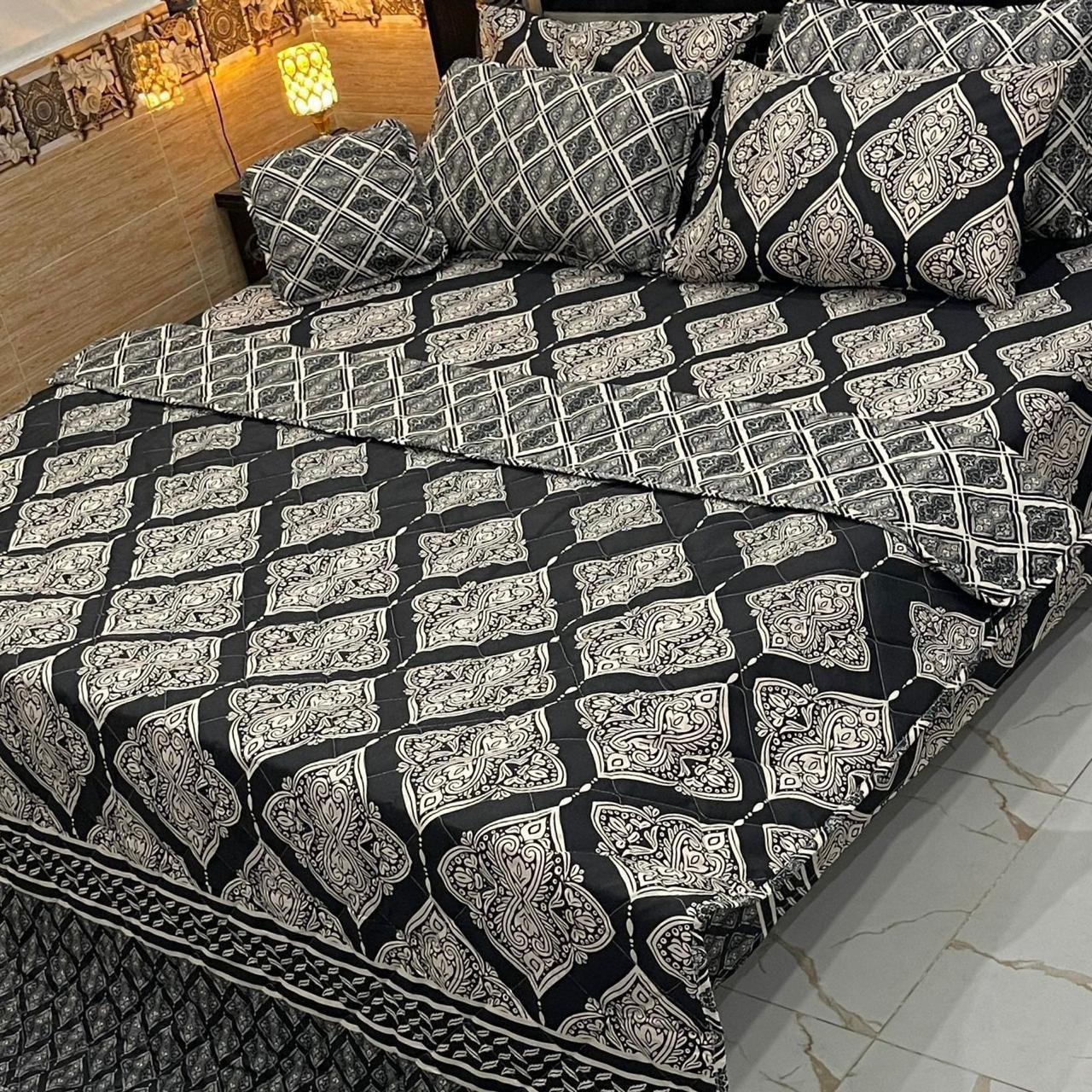 Elegant 7Pcs Printed Comforter Bedding Set – King Size