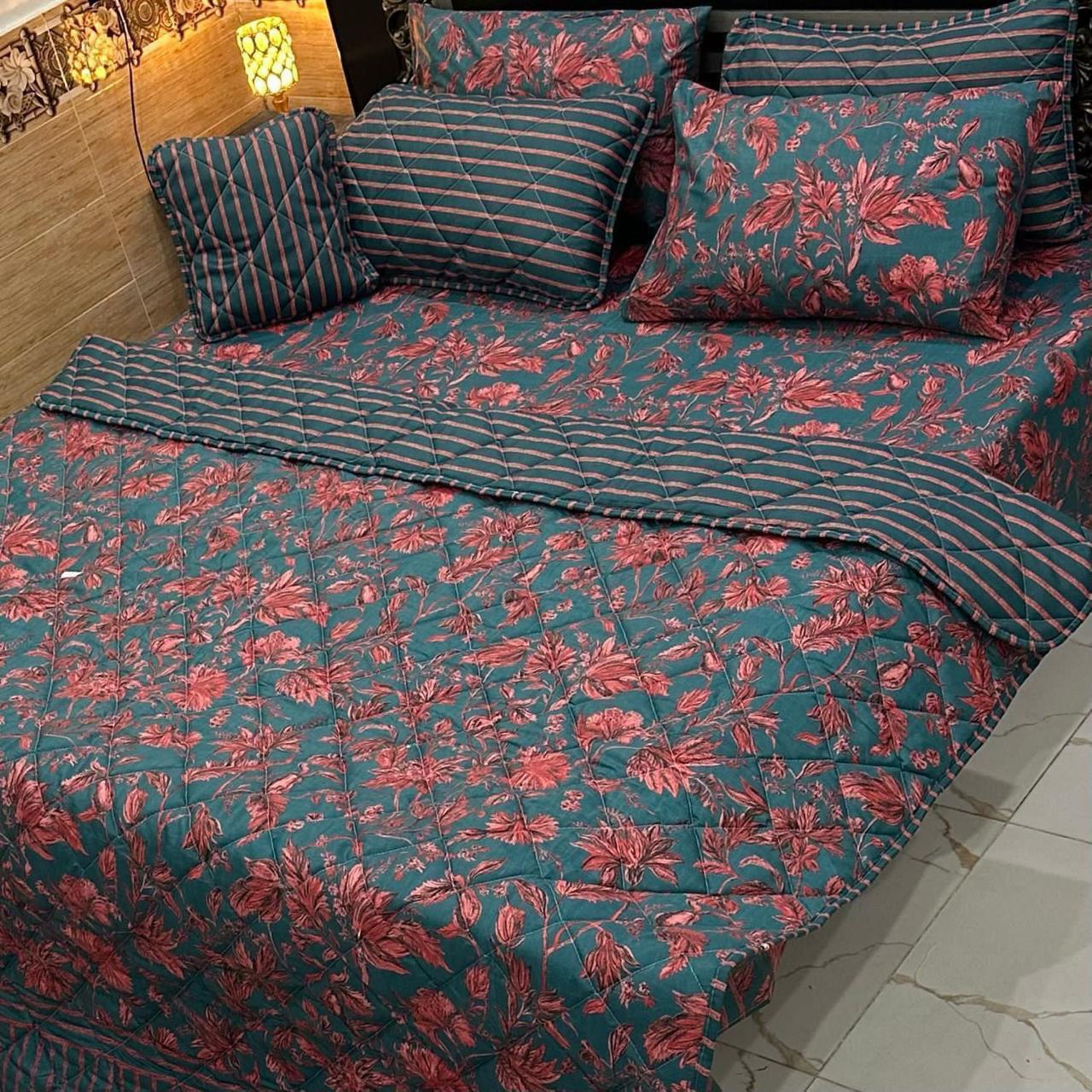 Elegant 7Pcs Printed Comforter Bedding Set – King Size