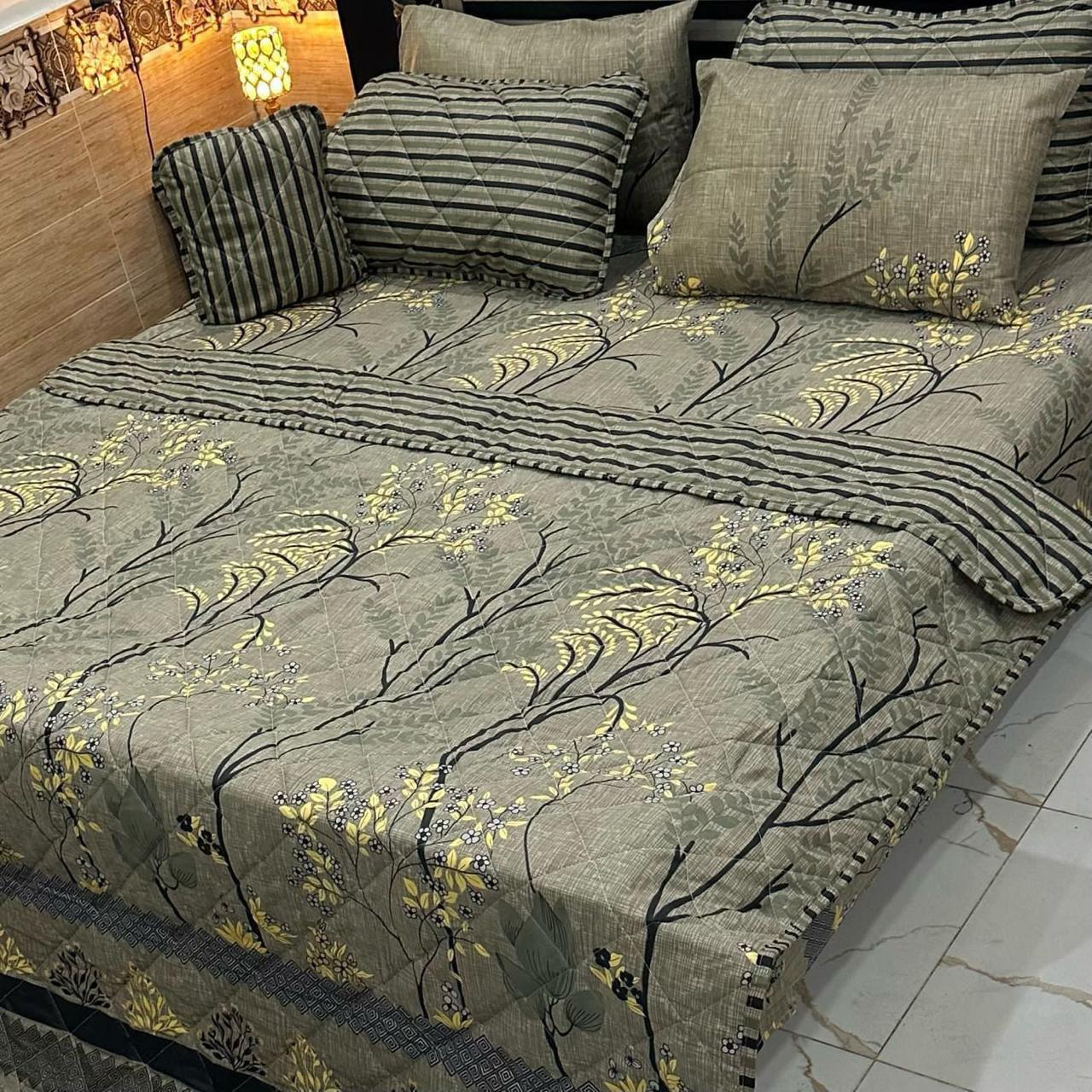 Elegant 7Pcs Printed Comforter Bedding Set – King Size