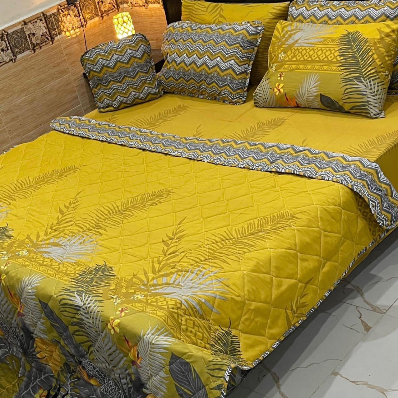 Elegant 7Pcs Printed Comforter Bedding Set – King Size
