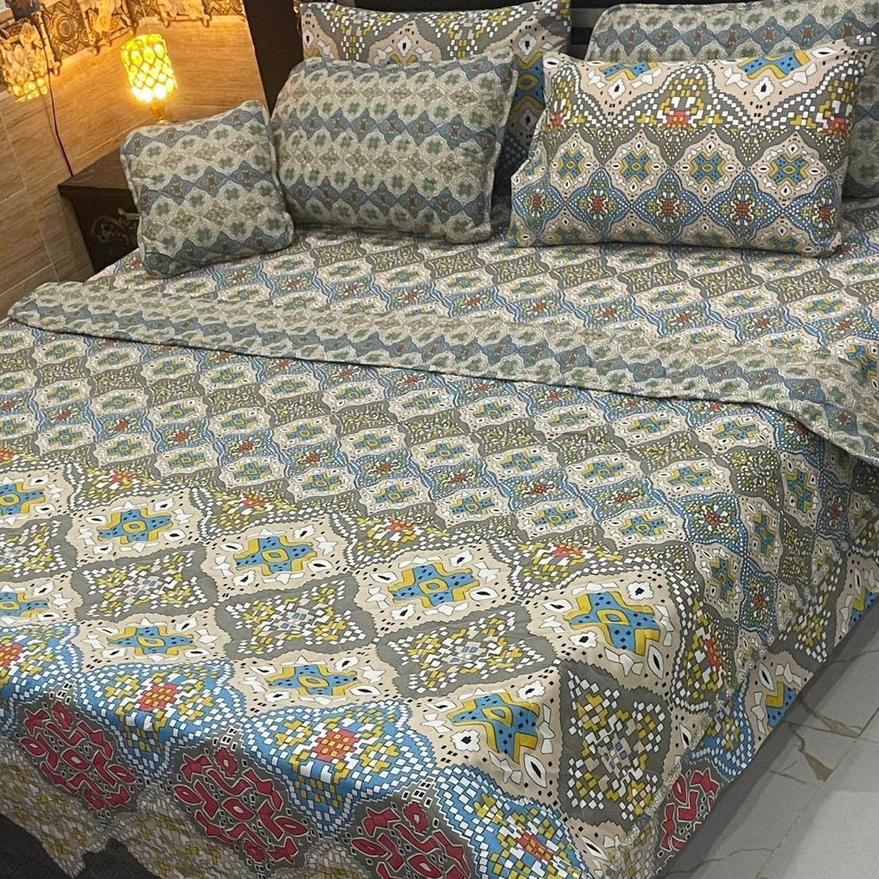 Elegant 7Pcs Printed Comforter Bedding Set – King Size