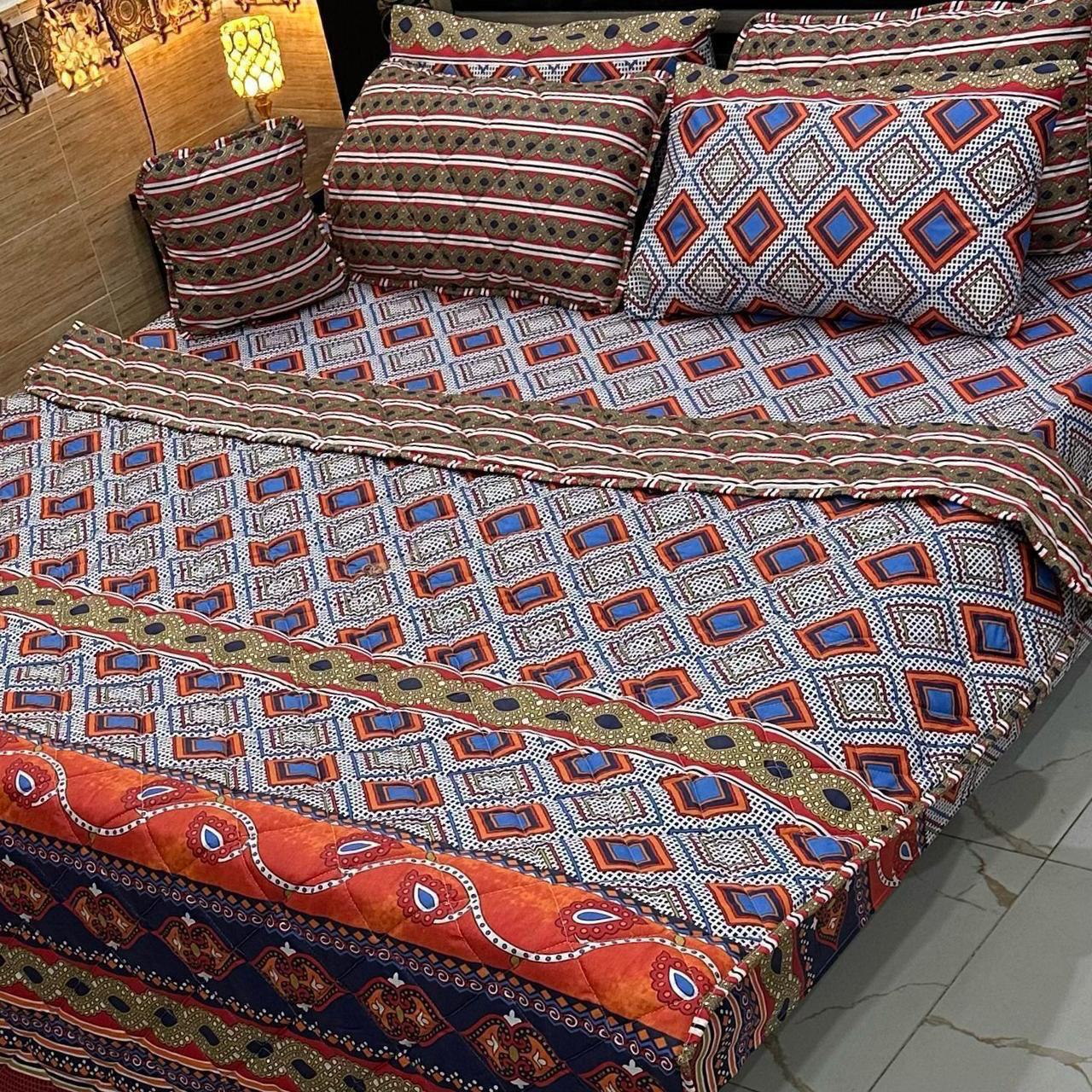 Elegant 7Pcs Printed Comforter Bedding Set – King Size