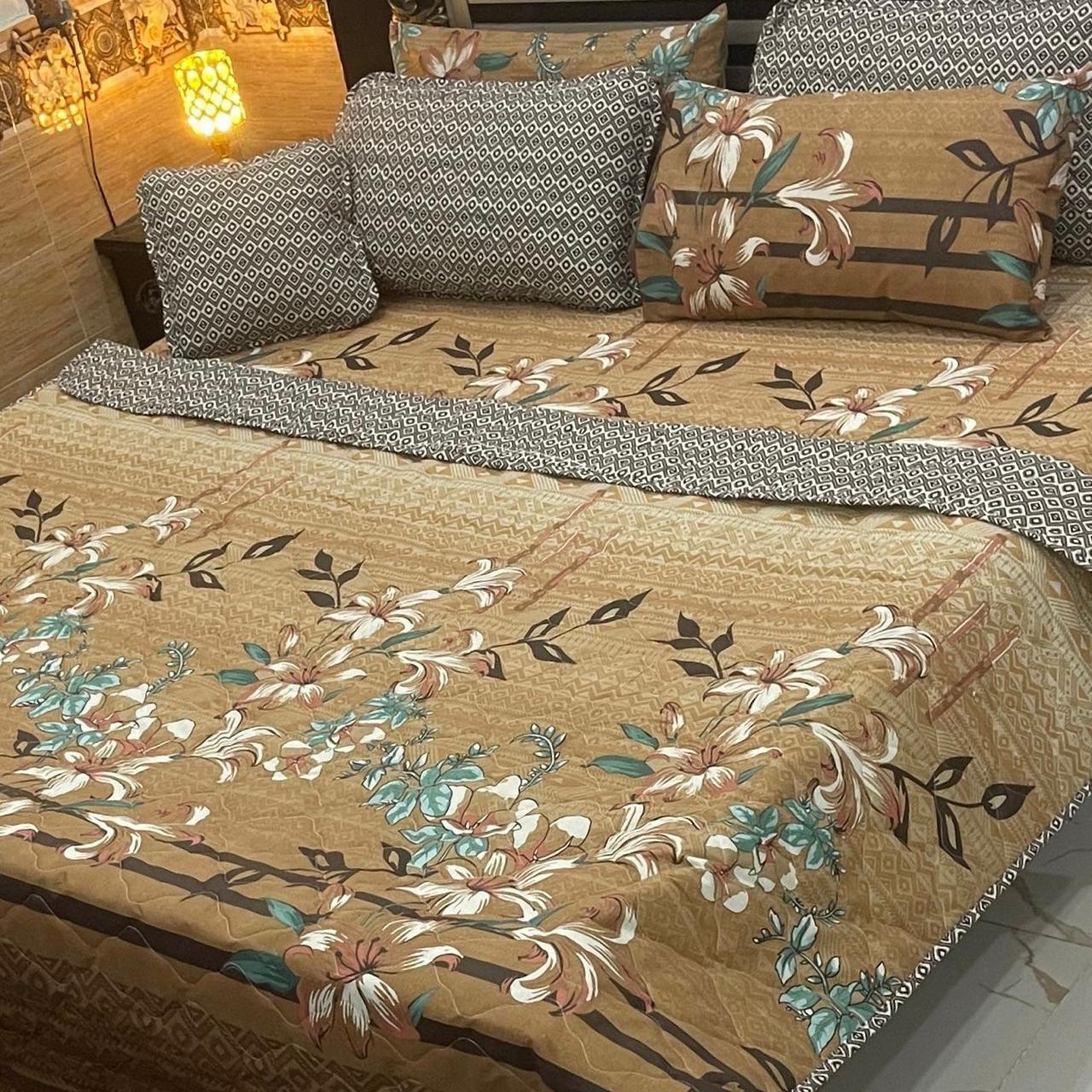 Elegant 7Pcs Printed Comforter Bedding Set – King Size