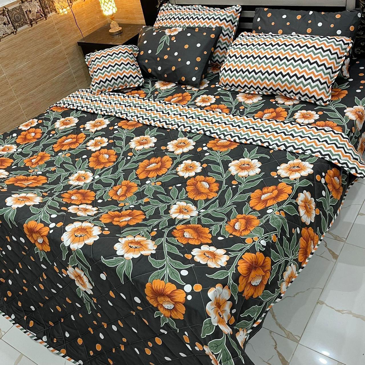 Elegant 7Pcs Printed Comforter Bedding Set – King Size