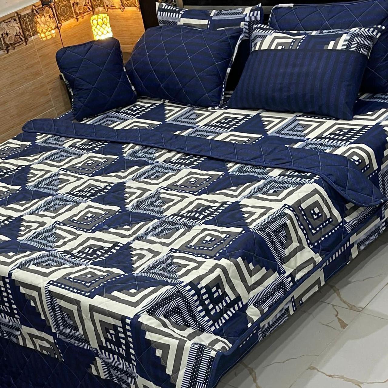 Elegant 7Pcs Printed Comforter Bedding Set – King Size