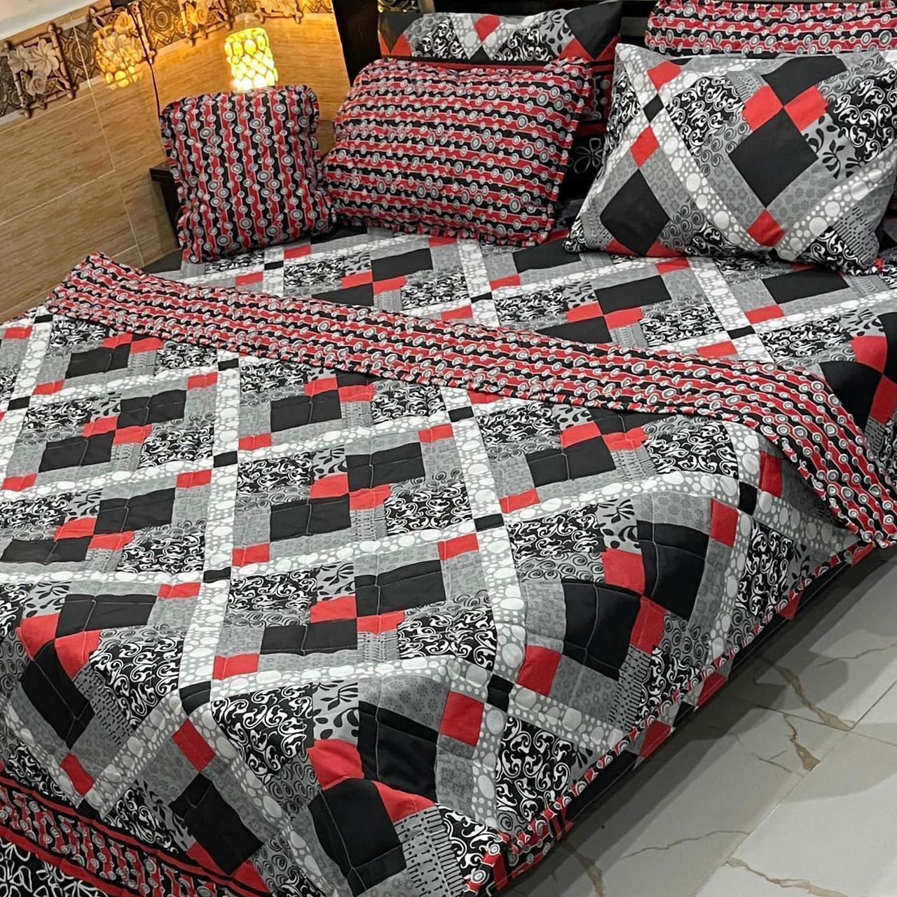 Elegant 7Pcs Printed Comforter Bedding Set – King Size