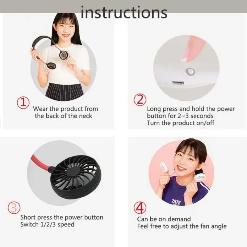 Mini Usb Handsfree Neck Fan