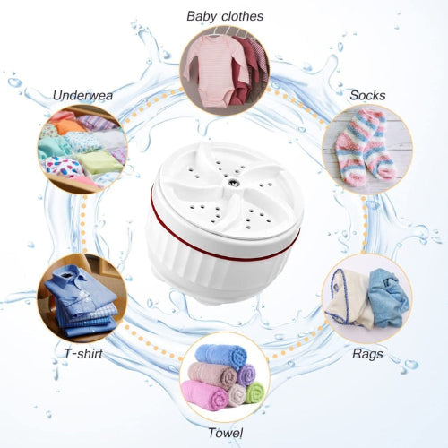 Mini Washing Machine Portable USB Ultrasonic Washer Machine 30 MINS Timing