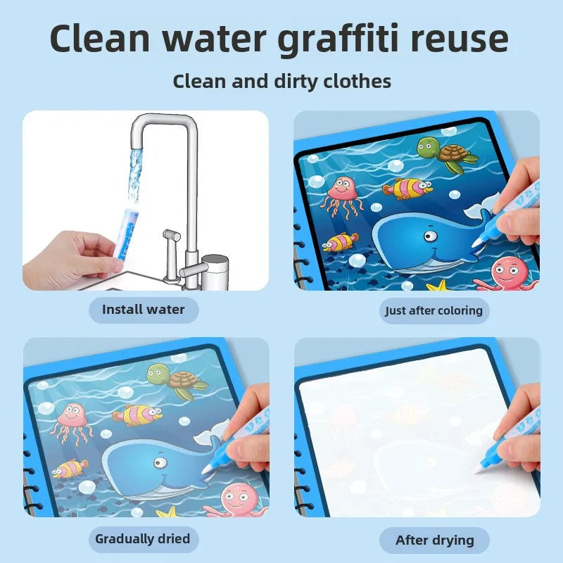 Magic Water Drawing Book Reusable