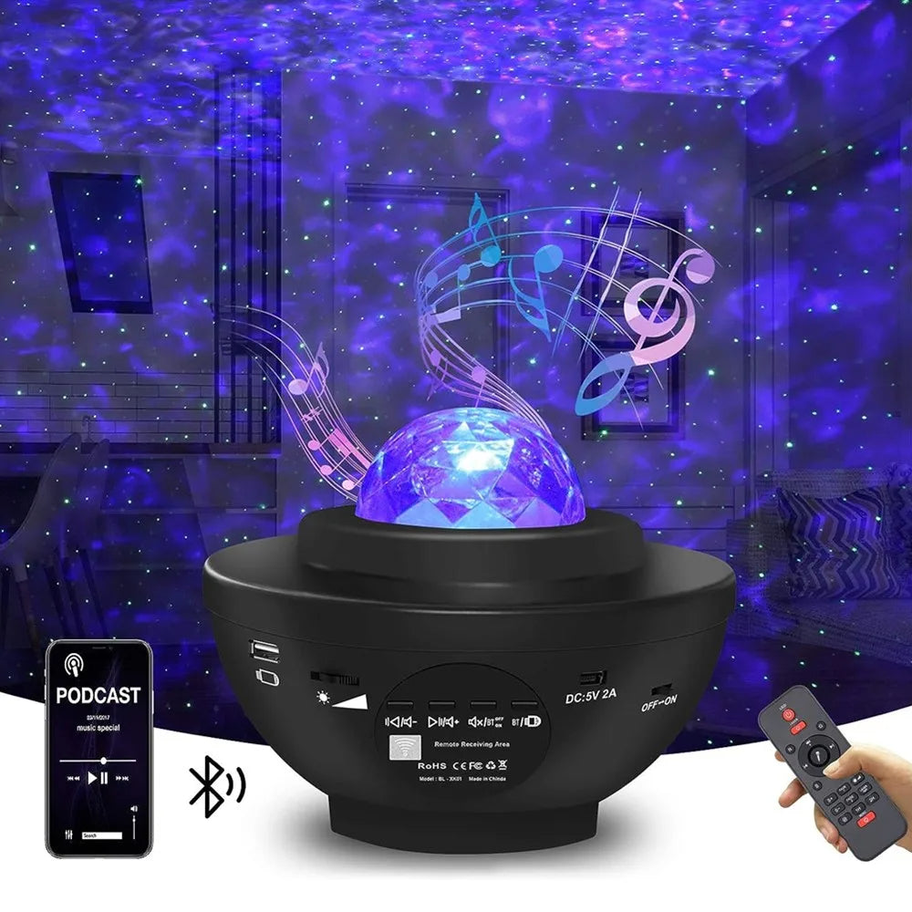 Galaxy Projector Night Light Table Lamp With Speaker Music